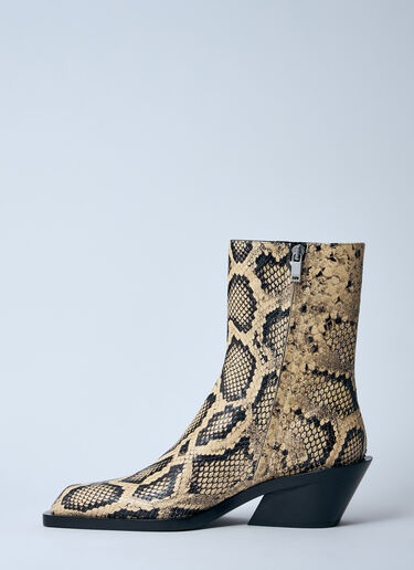 Jil Sander Snakeskin Embossed Leather Boots Beige jil0260010