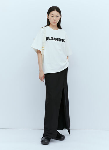 Jil Sander Logo Print T-Shirt White jil0247073