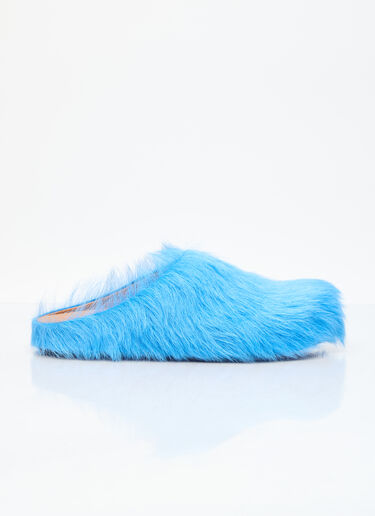 Marni Fussbett Sabot Hairy Mules Blue mni0255027