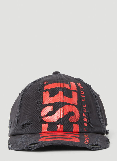 Diesel C-Ewan Distressed Baseball Cap Grey dsl0154007