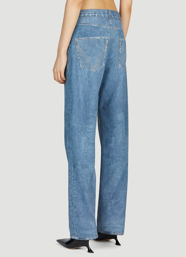 Bottega Veneta Printed Leather Pants Blue bov0252059