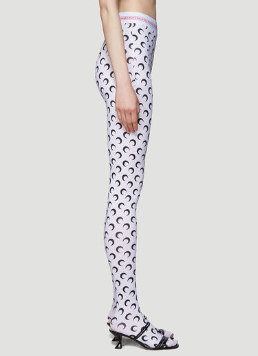 Marine Serre Logo Crescent Moon Leggings White mrs0236023