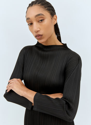 Pleats Please Issey Miyake High Neck Midi Dress Black plp0258014