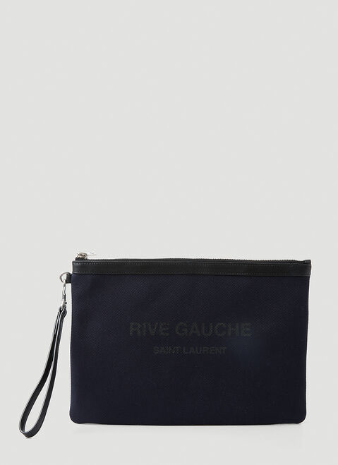 Bottega Veneta Rive Gauche Logo Pouch Black bov0154027