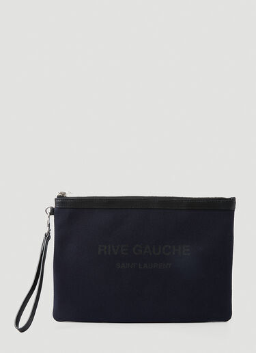 Rive Gauche Logo Pouch Saint Laurent Rive Gauche Logo Pouch Navy sla0147053