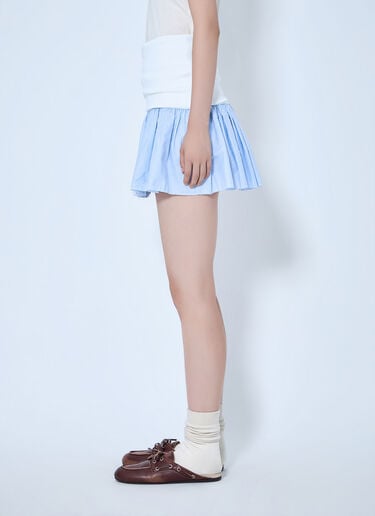 LN-CC® - Miu Miu: ジャージーとポプリンのミニスカート - ライトブルー Miu Miu ジャージーとポプリンのミニスカート ライトブルー miu0265010