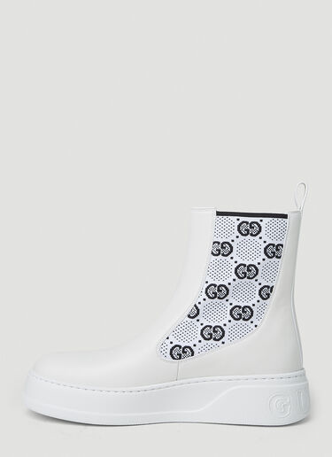 Gucci GG Jersey Chelsea Boots White guc0251088