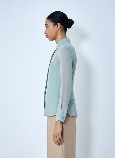 Max Mara Sheer Button-Down Blouse Green max0264004