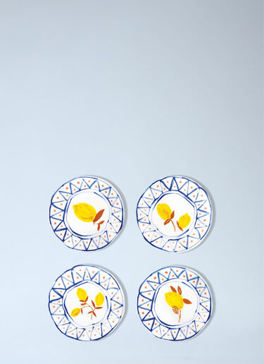 Set Of Four Lemon Moroccan Dessert Plates &k Amsterdam Set Of Four Lemon Moroccan Dessert Plates Multicolour wps0692379