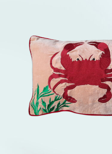 Les Ottomans Crab Embroidered Cushion Pink wps0691227