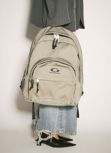Balenciaga Distressed Backpack Green bal0258007