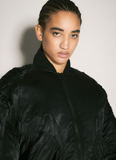 Mugler Satin Bomber Jacket Black mug0258002