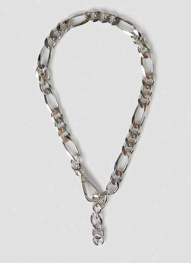 Dolce & Gabbana DG Logo Pendant Necklace Silver dol0147094
