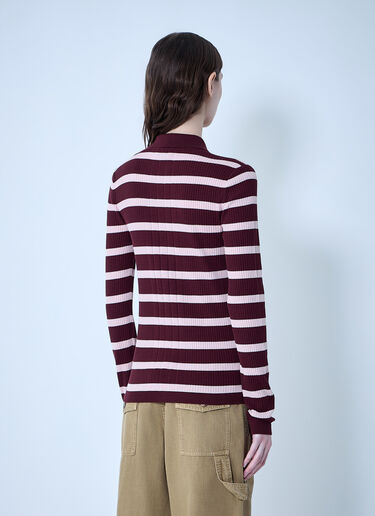 Moncler Ribbed Knit Striped Cardigan Pink mon0264032