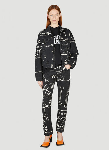 Honey Fucking Dijon Basquiat Denim Jacket Black hdj0352001