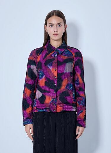 LN-CC® - Dries Van Noten: Button-Down Quilted Jacket - Pink Dries Van Noten Button-Down Quilted Jacket Pink dvn0265002