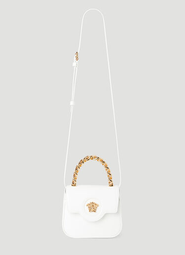 Versace La Medusa Patent Mini Bag White ver0255029