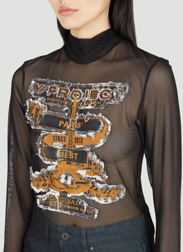 Y/Project Paris' Best Long-Sleeve Mesh Top Black ypr0254012