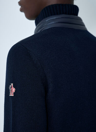Moncler Grenoble Satin Quilted Cardigan Blue mog0162009
