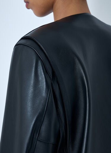 TOTEME Open Front Leather Jacket Black tot0264019