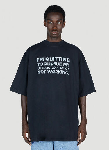 Vetements Quitting T 恤 黑色 vet0154013