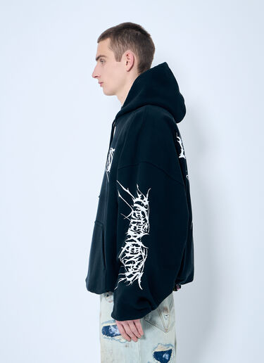 Vetements Death Metal Cropped Hooded Sweatshirt Black vet0160004