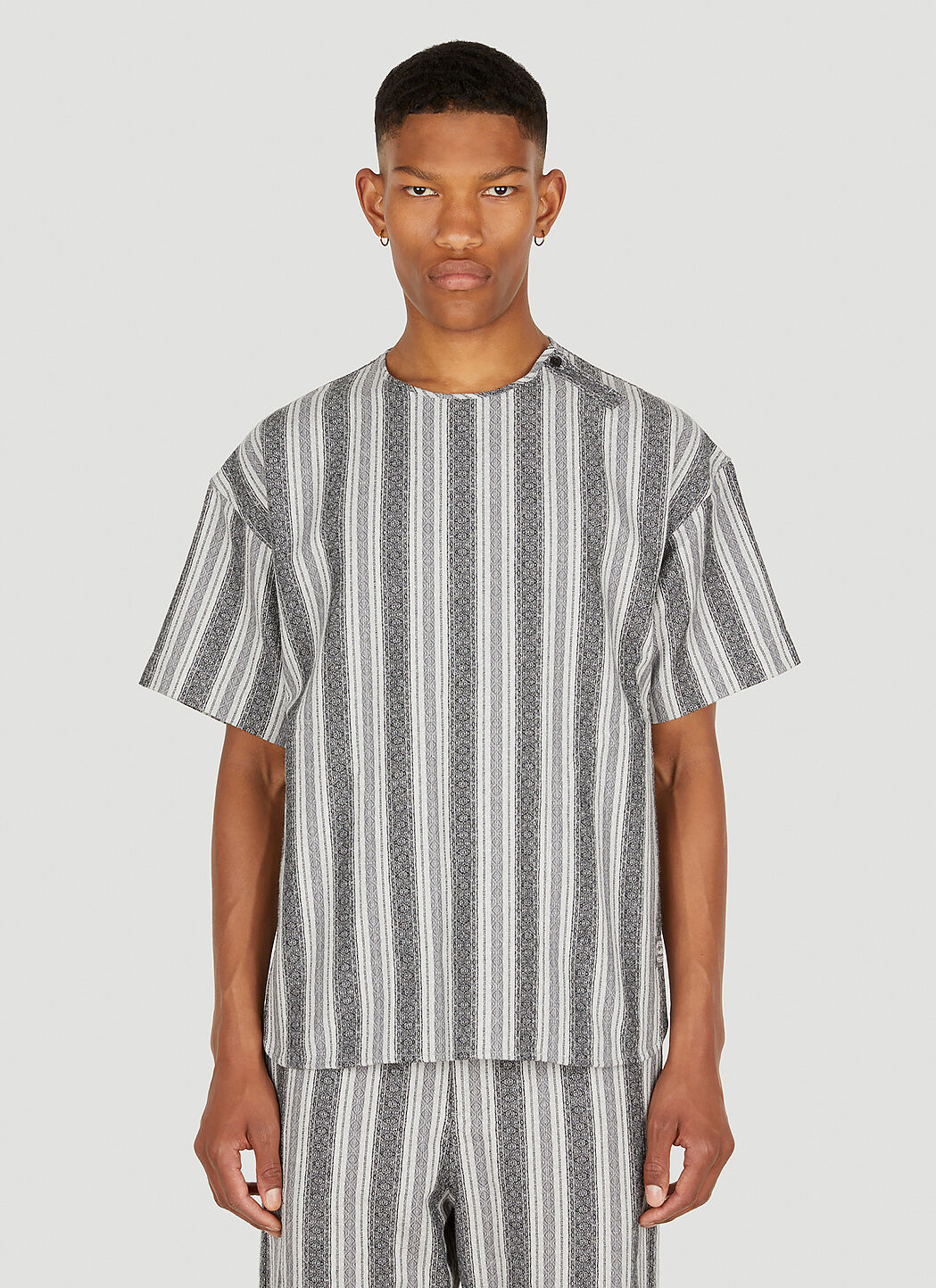 Snow Peak Dobby Stripe T-Shirt ブラック snp0150025