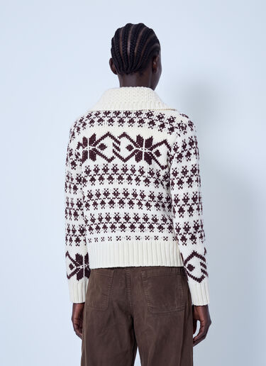 LN-CC® - Moncler: Fair Isle Zip Cardigan - Light Beige Moncler Fair Isle Zip Cardigan Light Beige mon0266047