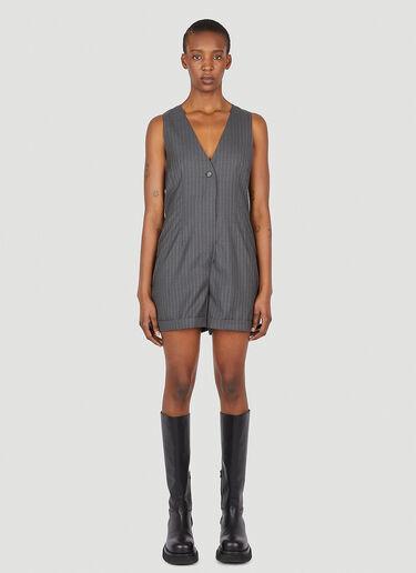 Max Mara Pinstriped Wool Jumpsuit Grey max0253044