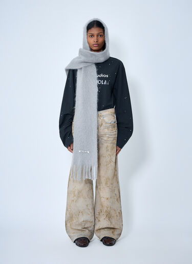 Acne Studios Fringed Wool Scarf Grey acn0263016