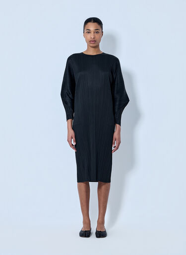 Pleats Please Issey Miyake Pleated Midi Dress Black plp0264006
