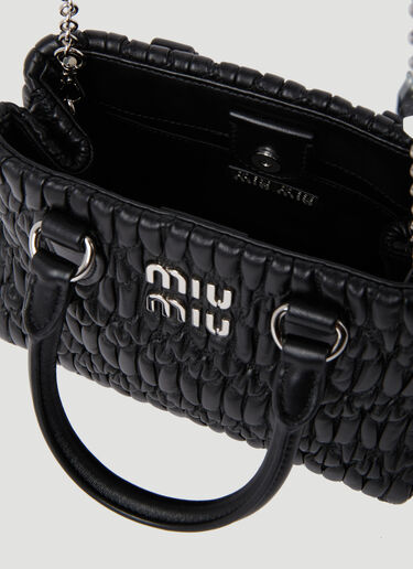 Miu Miu Miu Crystal Leather Handbag Black miu0254069