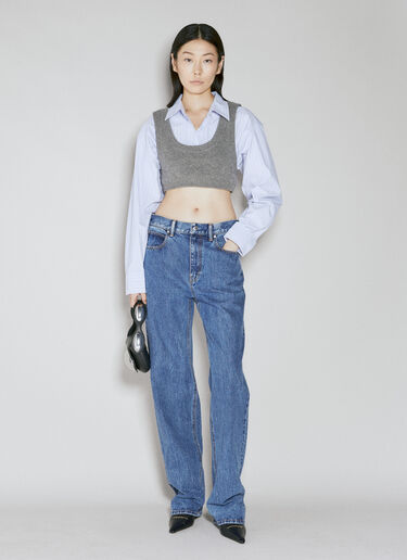 Alexander Wang Layered Poplin Shirt Grey awg0253028
