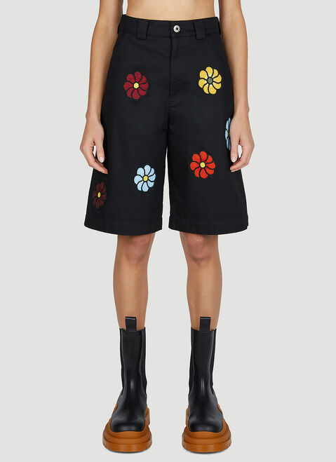 Moncler + Rick Owens Floral Bermuda Shorts Black mcs0355014