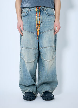 Balenciaga Baggy Panel Construction Jeans Black bal0159011