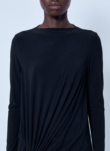 LN-CC® - Sportmax: Asymmetrical Drape Dress - Black Sportmax Asymmetrical Drape Dress Black spx0266033