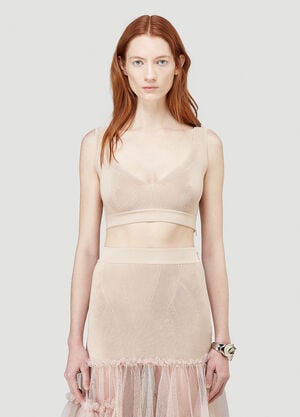 Alexander Mcqueen Crop Rib Top Pink amq0244006