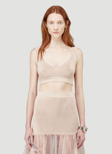 Alexander Mcqueen Crop Rib Top Pink amq0244006