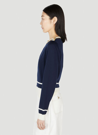 Boat Neck Knit Top Gucci Boat Neck Knit Top Blue guc0251219