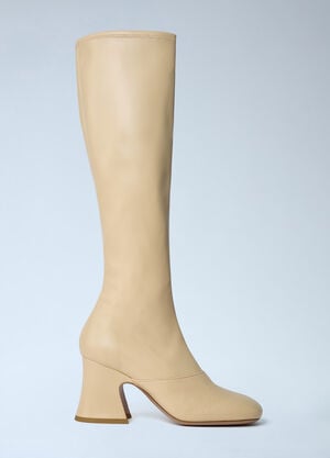 Chloé Janis Heeled Boots Beige chl0262026