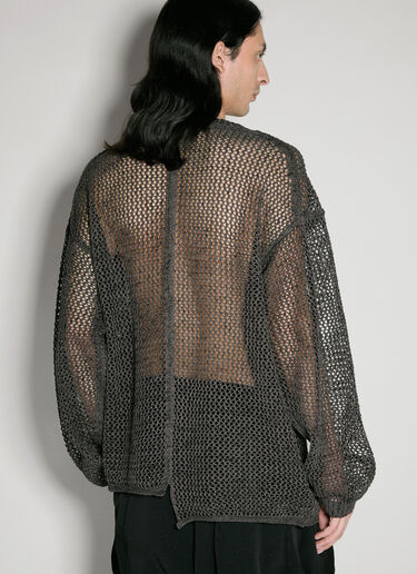 Yohji Yamamoto Uneven Open-Knit Sweater Black yoy0156009