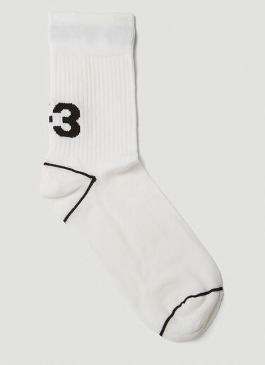 Y-3 Logo Intarsia Socks White yyy0349020