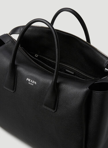 Prada Logo Plaque Weekend Bag Black pra0150023