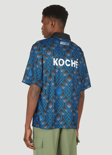 Koché Football Monogram Polo Shirt Blue kce0347007