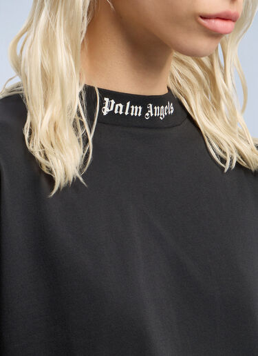 Back Curved Logo Mini T-Shirt Palm Angels Back Curved Logo Mini T-Shirt Black pma0262071