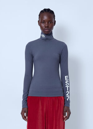 Lacoste Runway High Neck Printed Stretch T-shirt Grey lac0266003