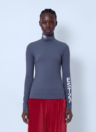 LN-CC® - Lacoste: Runway High Neck Printed Stretch T-shirt - Grey Lacoste Runway High Neck Printed Stretch T-shirt Grey lac0266003