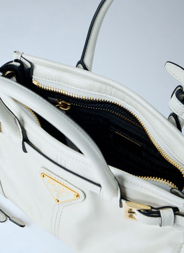 Prada Mini Bonnie Leather Handbag White pra0263016