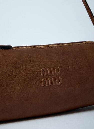 Miu Miu Leather Aviator Handbag Brown miu0261025