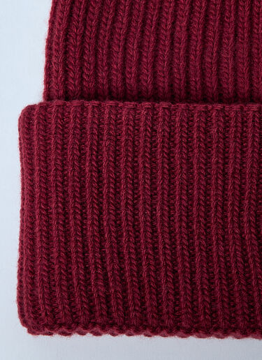 8 Moncler Palm Angels Logo Patch Beanie Hat Red mpa0259006